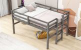 Wood Twin Size Loft Bed with Side Ladder