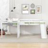 L-Shaped Twin Size Loft Bed with Ladder and Slide