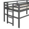 Wood Twin Size Loft Bed with Side Ladder