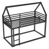 Twin over Twin House Bunk Bed with Built-in Ladder