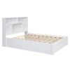 Queen Size Platform Bed with Storage Headboard and 2 Drawers