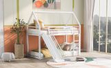 Twin over Twin House Bunk Bed with Ladder and Slide