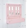 Twin over Twin House Bunk Bed with Roof , Window, Window Box, Door , with Safety Guardrails and Ladder