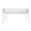 Twin Size Wood Low Loft Bed with Ladder, ladder can be placed on the left or right