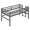 Wood Twin Size Loft Bed with Side Ladder