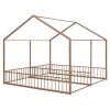Metal Twin Size House Platform Beds, Two Shared Beds