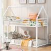 Twin over Twin House Bunk Bed with Built-in Ladder