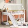 Twin over Twin House Bunk Bed with Ladder and Slide