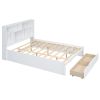 Queen Size Platform Bed with Storage Headboard and 2 Drawers