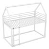 Twin over Twin House Bunk Bed with Built-in Ladder