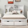 Full Size Platform Bed with Storage Headboard and 2 Drawers
