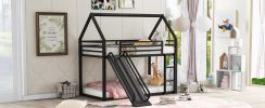 Twin over Twin House Bunk Bed with Ladder and Slide