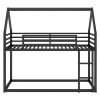 Twin over Twin House Bunk Bed with Built-in Ladder