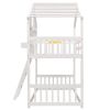 Twin over Twin House Bunk Bed with Roof , Window, Window Box, Door , with Safety Guardrails and Ladder